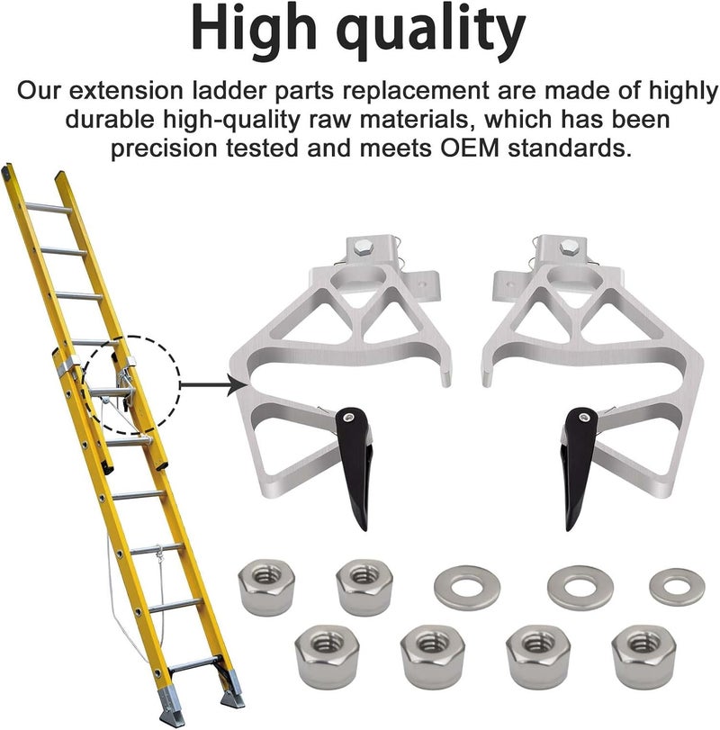 FBULWSEC 28-11 Aluminum Extension Ladder Locks for Extension Ladder Locks Compatible with Werner Aluminum 24 ft, 28 ft, 32 ft Rung Ladder Lock Kit, Extension Ladder Accessories - Image 4
